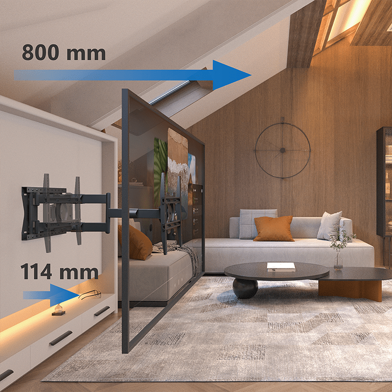 DQ Hercules 2.0 80 cm Flex TV fäste Svart - tvvaggfaste.se
