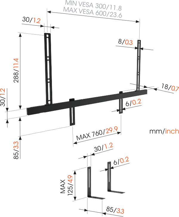 Vogel's SOUND 3550 Universal Soundbar Support - tvvaggfaste.se