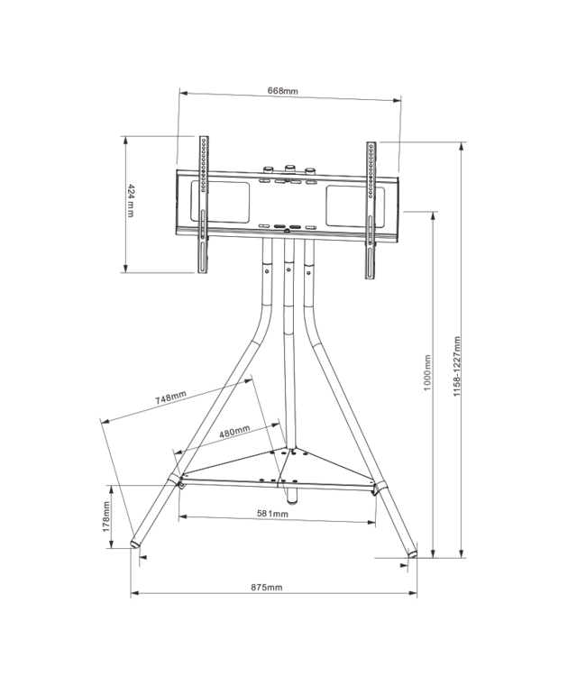 XTRARM Ahton Tripod TV Stativ svart - tvvaggfaste.se