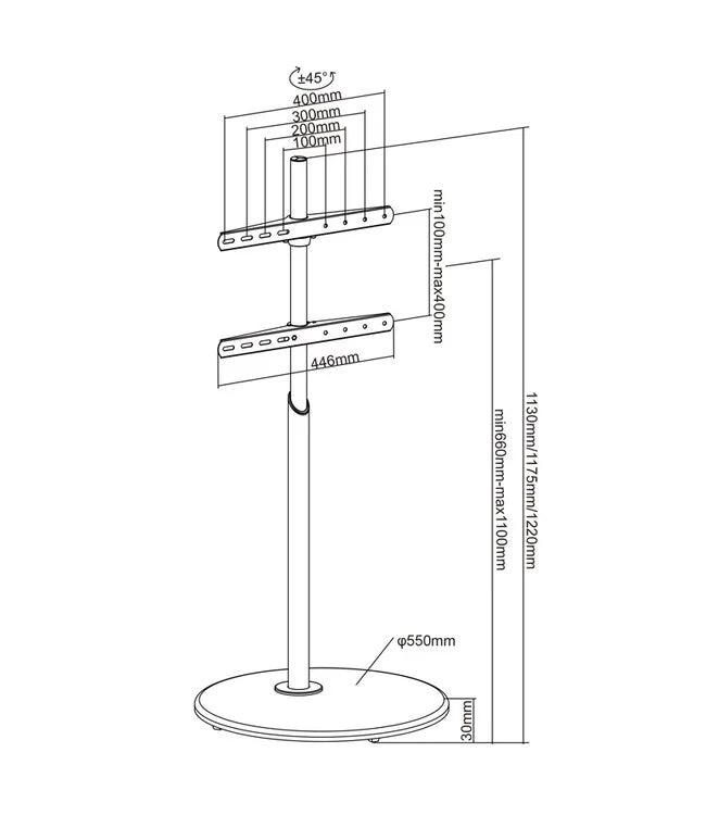XTRARM Arius TV Stativ svart - tvvaggfaste.se