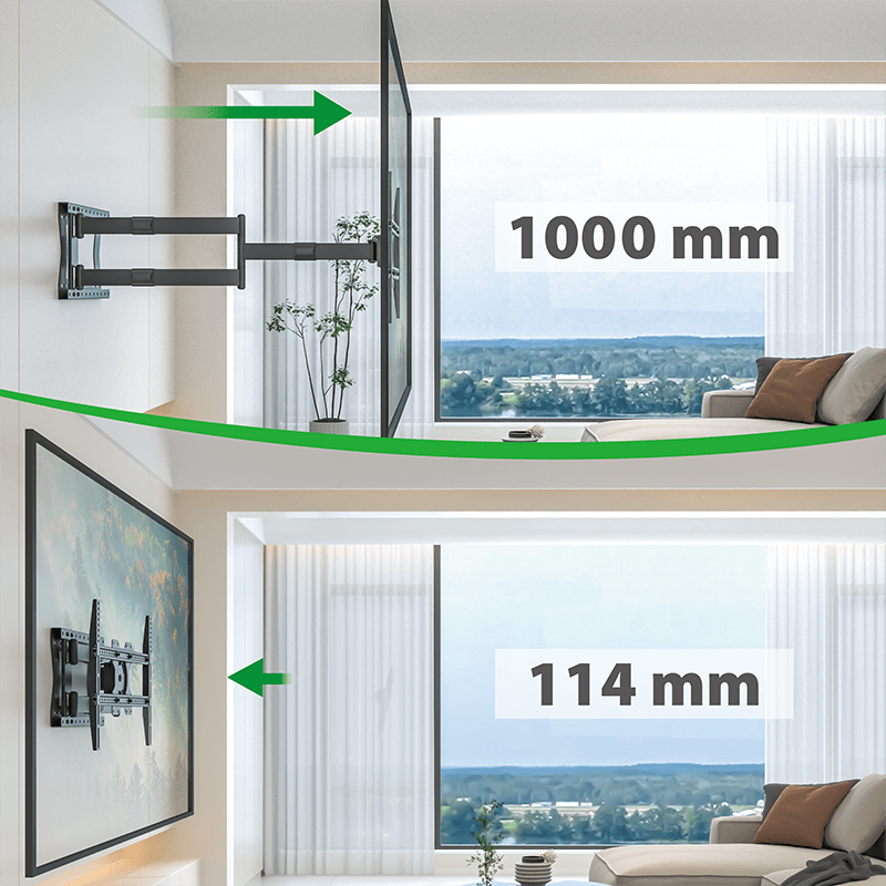 XTRARM Crius 100 cm Rotate 600 TV fäste Svart - tvvaggfaste.se