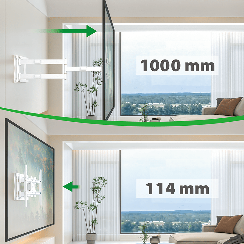XTRARM Crius 100 cm Rotate 600 TV fäste Vit - tvvaggfaste.se