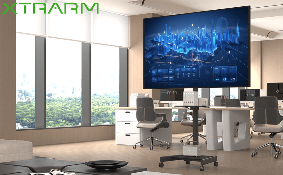 XTRARM TV - stativ Elevate med elektriskt höjdjustering svart - tvvaggfaste.se