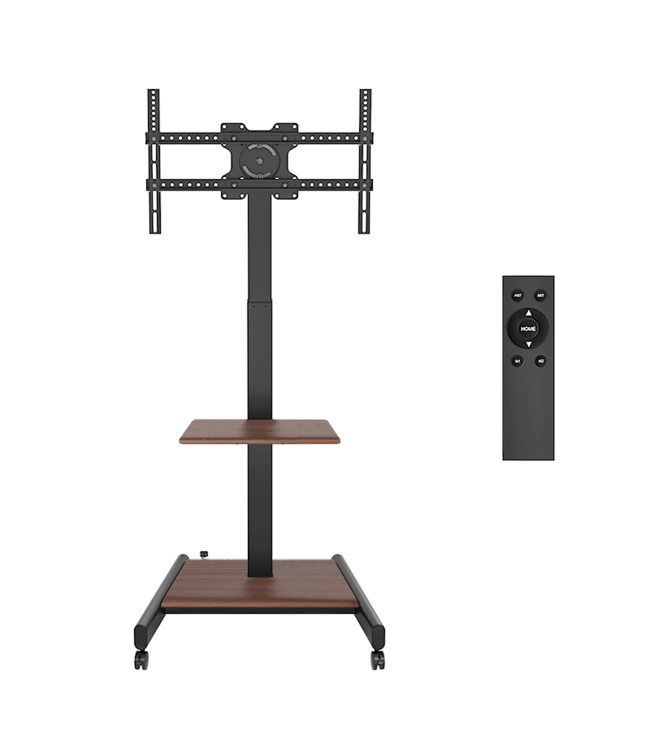 XTRARM TV - stativ Elevate med elektriskt höjdjustering valnöt - tvvaggfaste.se