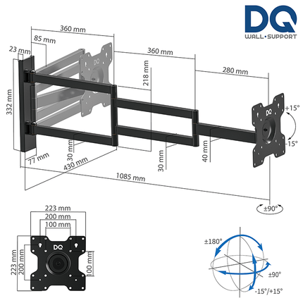 DQ Rotate XL Svart 98,5 cm - tvvaggfaste.se
