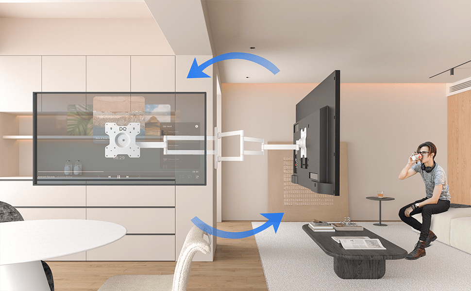 DQ Rotate XL Vit 98,5 cm TV Väggfäste - tvvaggfaste.se