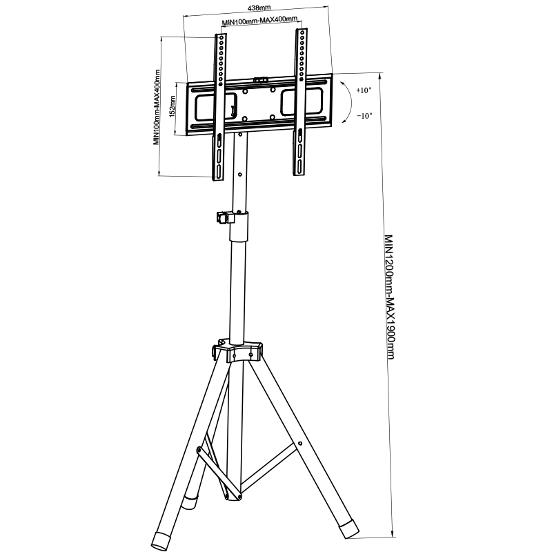 DQ Tripod VESA 400 TV Stativ - tvvaggfaste.se
