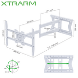 XTRARM Crius 100 cm Rotate 600 TV fäste Vit - tvvaggfaste.se