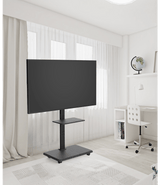 XTRARM Delphos TV Stativ Svart med hjul - tvvaggfaste.se
