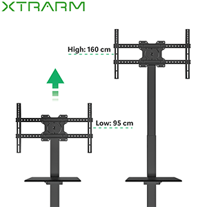XTRARM TV - stativ Elevate med elektriskt höjdjustering valnöt - tvvaggfaste.se